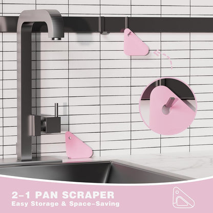 Food Scraper Dish Scraper for Cast Iron Skillets, Cookware, Pans and Pots