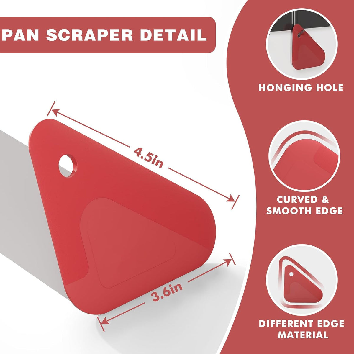 Food Scraper Dish Scraper for Cast Iron Skillets, Cookware, Pans and Pots