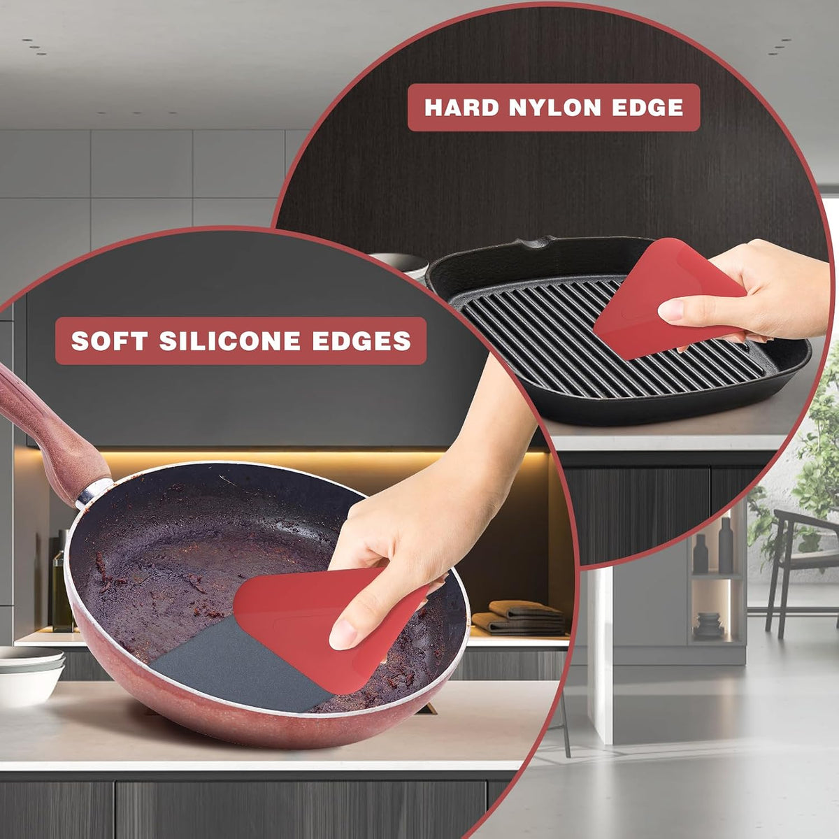Food Scraper Dish Scraper for Cast Iron Skillets, Cookware, Pans and Pots