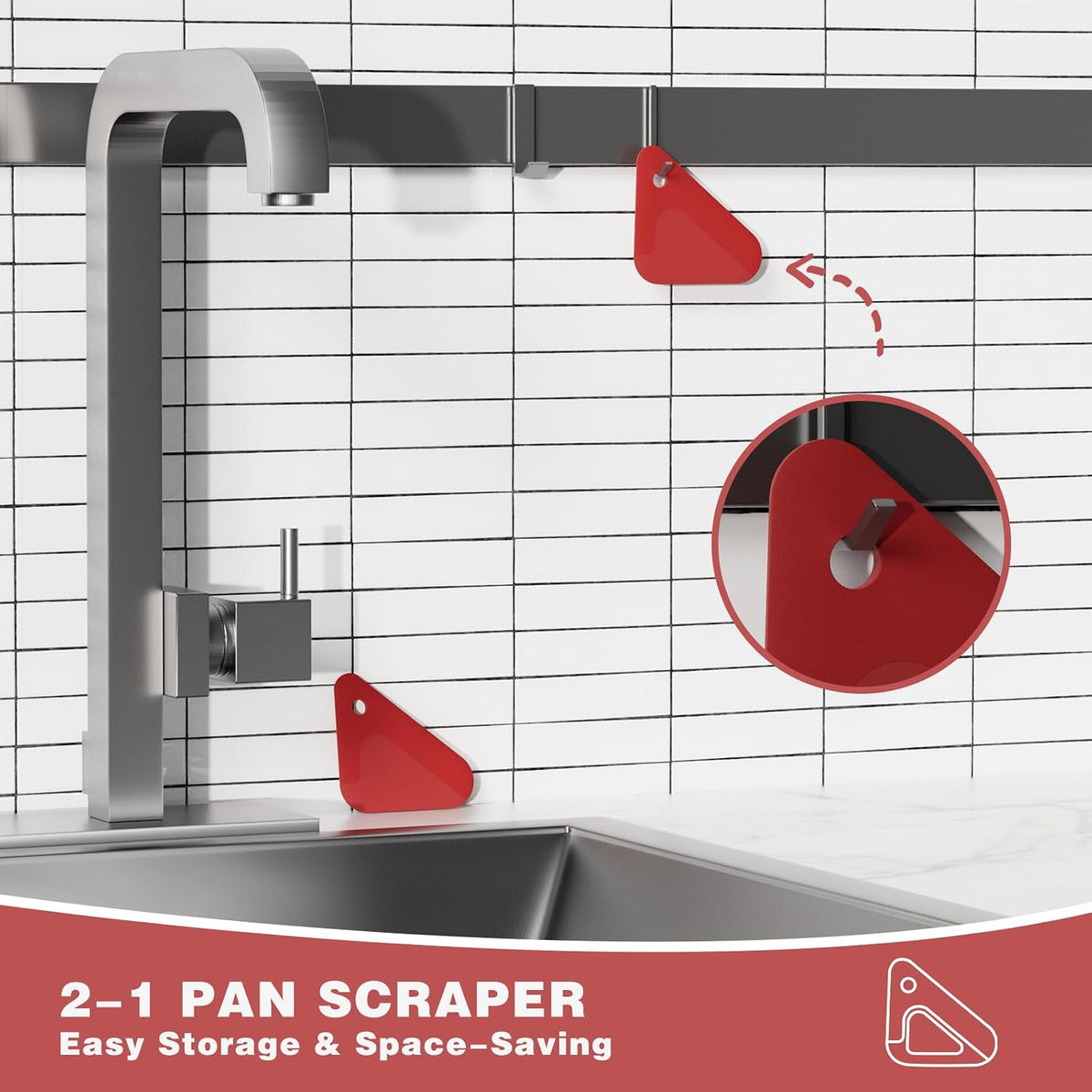 Food Scraper Dish Scraper for Cast Iron Skillets, Cookware, Pans and Pots