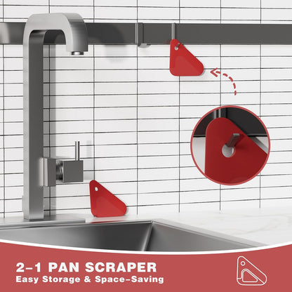 Food Scraper Dish Scraper for Cast Iron Skillets, Cookware, Pans and Pots