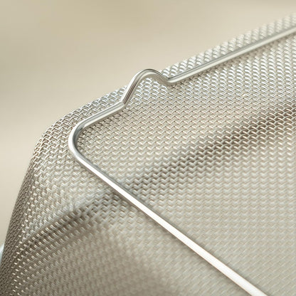 Fine Mesh Strainer for Kitchen, Stainless Steel Colander Bowl for Pasta, Rice, Fruit, Metal Net Baskets with Resting Base - Strain, Drain, Rinse (Diameter 9.84 inch)