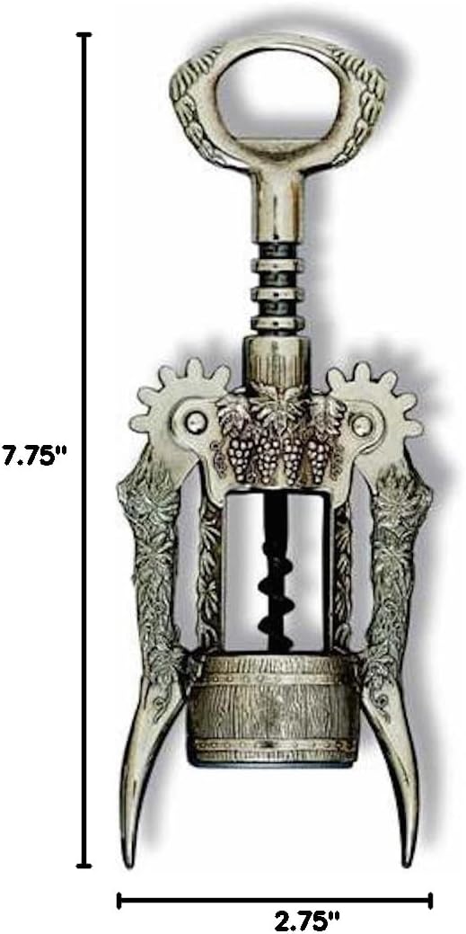 BOTTICELLO - GRAPE DESIGN Steel Wing Corkscrew, Italy