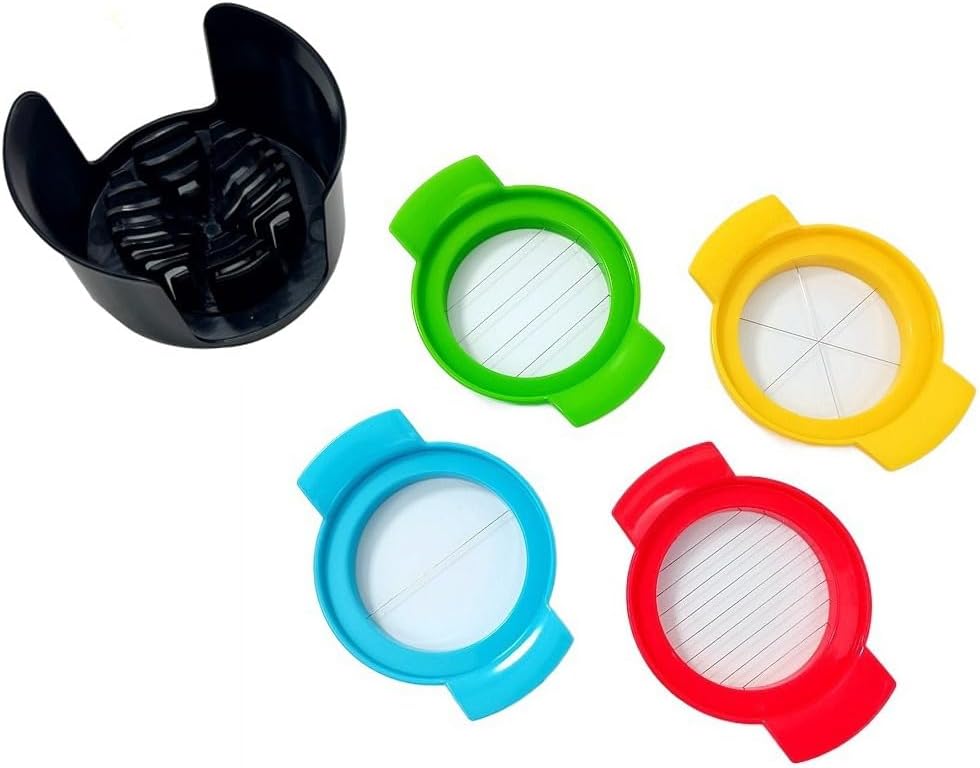 4 In 1 Multipurpose Egg Slicer,Easy to Use,Muti-color Plastic Egg Dicer,Practical Fruit Dicer Fruit Slicer for Slicing Strawberries Kiwifruit