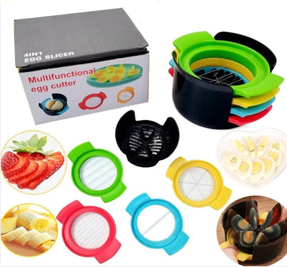 4 In 1 Multipurpose Egg Slicer,Easy to Use,Muti-color Plastic Egg Dicer,Practical Fruit Dicer Fruit Slicer for Slicing Strawberries Kiwifruit