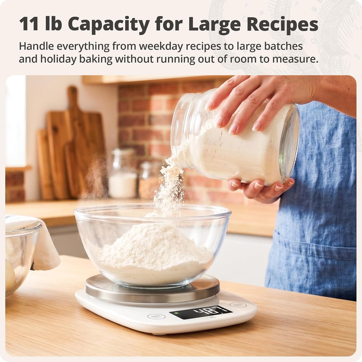 Digital Kitchen Scale for Baking, Sourdough, 11lb Capacity