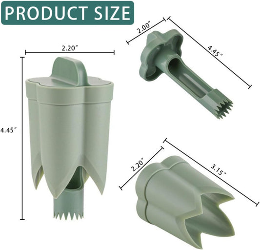 Pepper Corer, 2 in 1 Red Bell Pepper Seed Corer Remover Tool, Fruit & Vegetable Corers Quick Cave Tools for Jalapeno Cutter Deseeder, Green