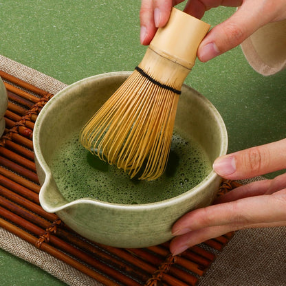 Matcha Whisk Set,Bamboo Matcha Whisk (Chasen),Traditional Scoop(Chashaku),Stainless Steel Sifter,Tea Spoon,Ceramic Holder,Japanese Tea Tools For Ceremony