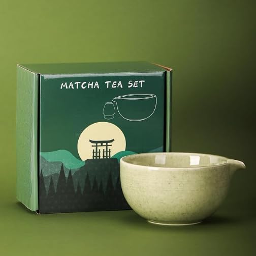 Matcha Whisk Set,Bamboo Matcha Whisk (Chasen),Traditional Scoop(Chashaku),Stainless Steel Sifter,Tea Spoon,Ceramic Holder,Japanese Tea Tools For Ceremony