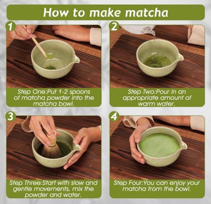 Matcha Whisk Set,Bamboo Matcha Whisk (Chasen),Traditional Scoop(Chashaku),Stainless Steel Sifter,Tea Spoon,Ceramic Holder,Japanese Tea Tools For Ceremony