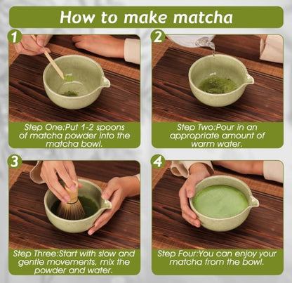 Matcha Whisk Set,Bamboo Matcha Whisk (Chasen),Traditional Scoop(Chashaku),Stainless Steel Sifter,Tea Spoon,Ceramic Holder,Japanese Tea Tools For Ceremony