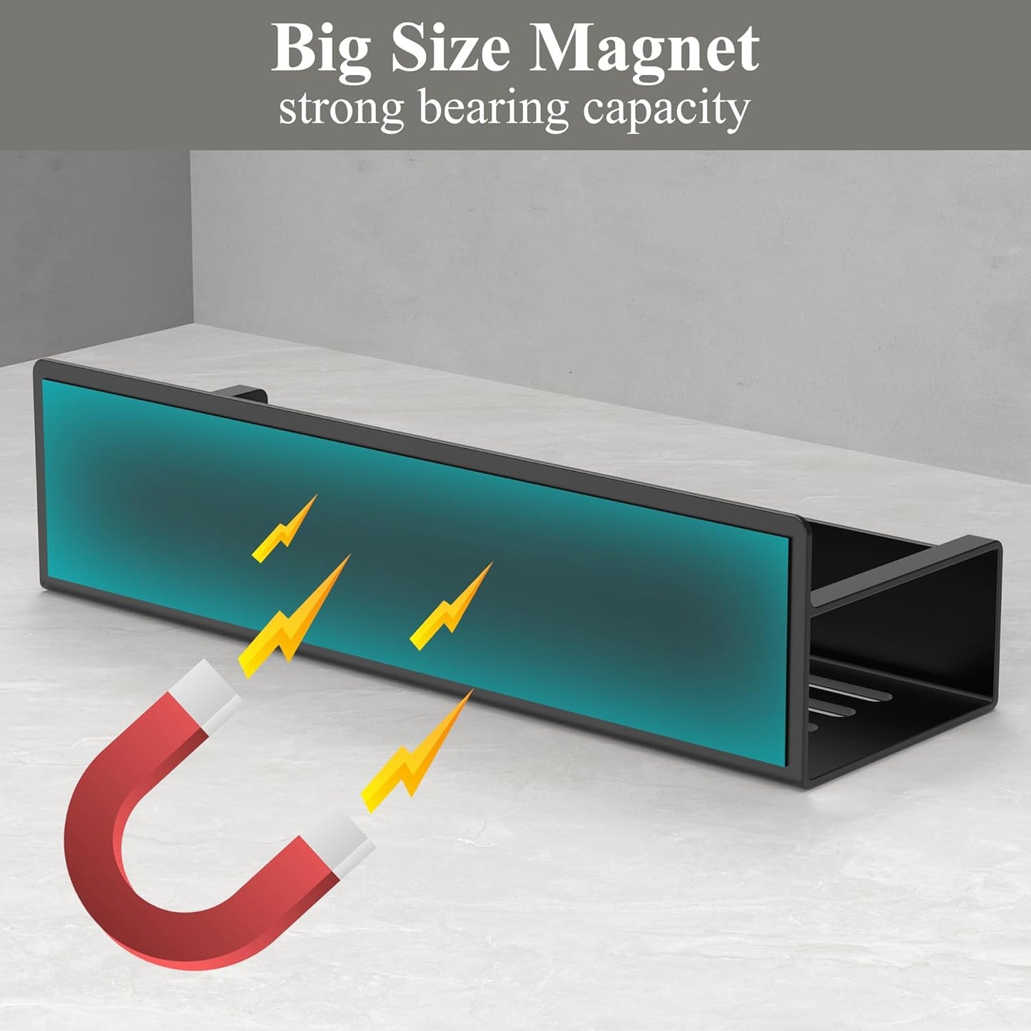4 Pack Magnetic Spice Rack Organizer for Refrigerator and Oven, Black Fridge Organizers and Storage for Kitchen | Kitchen Magnetic Shelf for Fridge, Spice Organizer and Storage, Baby Bottle Holder for Fridge, Magnetic Tea Bag Organizer