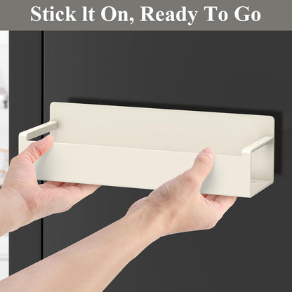 4 Pack Magnetic Spice Rack Organizer for Refrigerator and Oven, Black Fridge Organizers and Storage for Kitchen | Kitchen Magnetic Shelf for Fridge, Spice Organizer and Storage, Baby Bottle Holder for Fridge, Magnetic Tea Bag Organizer
