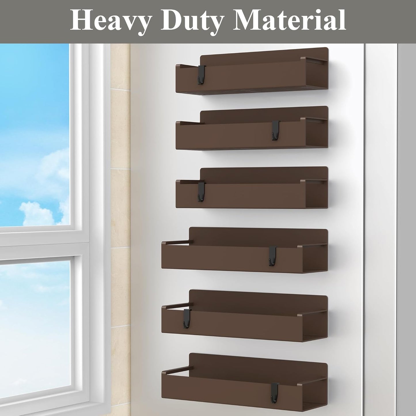4 Pack Magnetic Spice Rack Organizer for Refrigerator and Oven, Black Fridge Organizers and Storage for Kitchen | Kitchen Magnetic Shelf for Fridge, Spice Organizer and Storage, Baby Bottle Holder for Fridge, Magnetic Tea Bag Organizer