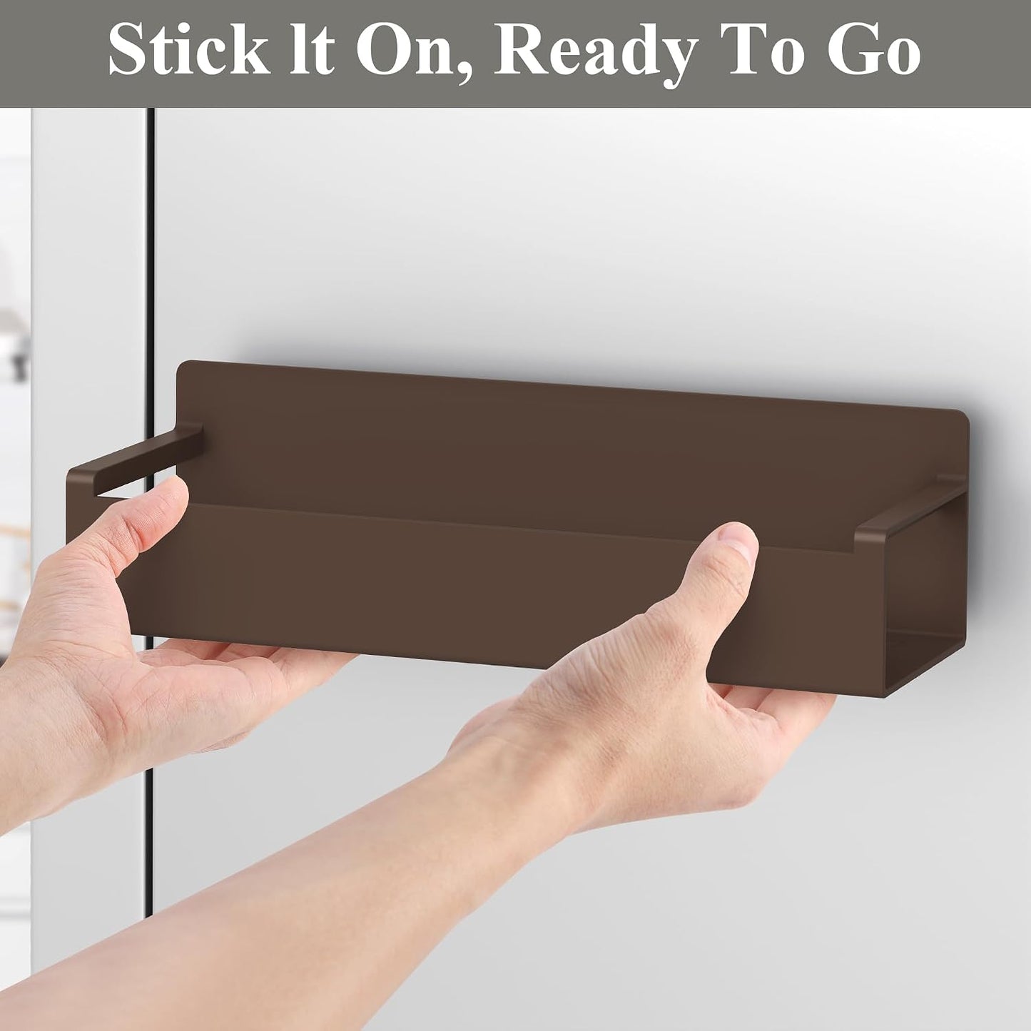 4 Pack Magnetic Spice Rack Organizer for Refrigerator and Oven, Black Fridge Organizers and Storage for Kitchen | Kitchen Magnetic Shelf for Fridge, Spice Organizer and Storage, Baby Bottle Holder for Fridge, Magnetic Tea Bag Organizer