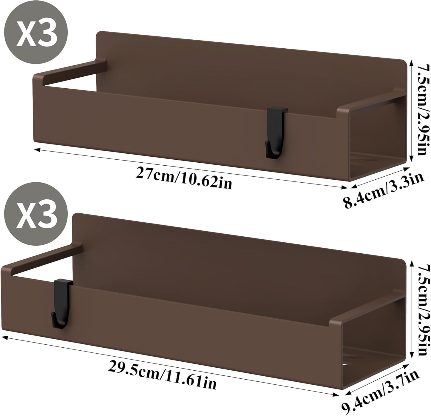 4 Pack Magnetic Spice Rack Organizer for Refrigerator and Oven, Black Fridge Organizers and Storage for Kitchen | Kitchen Magnetic Shelf for Fridge, Spice Organizer and Storage, Baby Bottle Holder for Fridge, Magnetic Tea Bag Organizer