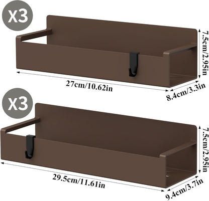 4 Pack Magnetic Spice Rack Organizer for Refrigerator and Oven, Black Fridge Organizers and Storage for Kitchen | Kitchen Magnetic Shelf for Fridge, Spice Organizer and Storage, Baby Bottle Holder for Fridge, Magnetic Tea Bag Organizer