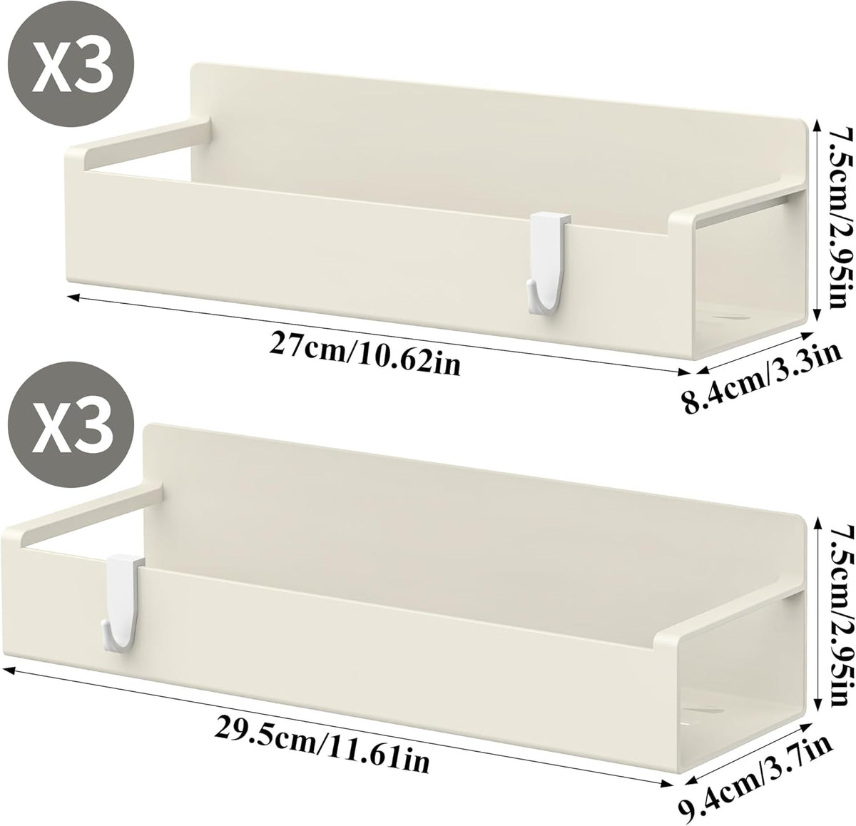 4 Pack Magnetic Spice Rack Organizer for Refrigerator and Oven, Black Fridge Organizers and Storage for Kitchen | Kitchen Magnetic Shelf for Fridge, Spice Organizer and Storage, Baby Bottle Holder for Fridge, Magnetic Tea Bag Organizer