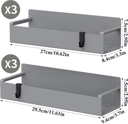 4 Pack Magnetic Spice Rack Organizer for Refrigerator and Oven, Black Fridge Organizers and Storage for Kitchen | Kitchen Magnetic Shelf for Fridge, Spice Organizer and Storage, Baby Bottle Holder for Fridge, Magnetic Tea Bag Organizer