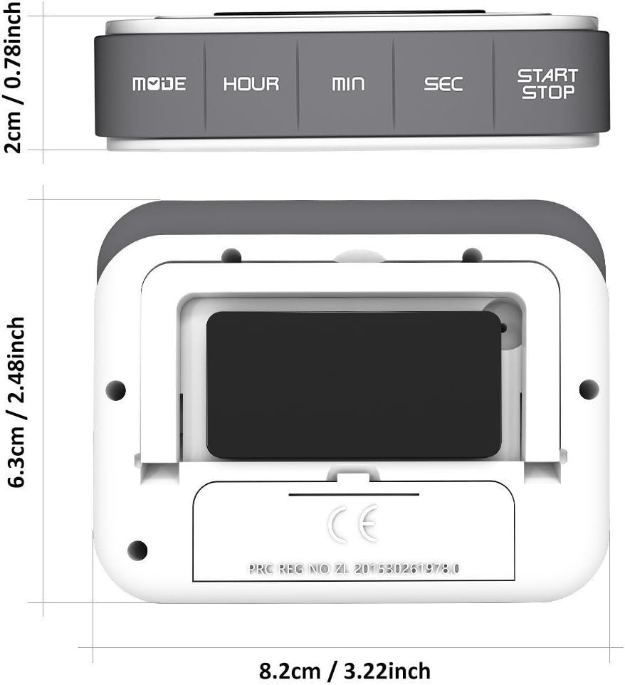 VPAL Digital Kitchen Timer 12/24 Hours Alarm Clock with Magnetic Back and Retractable Stand, Large LCD Display