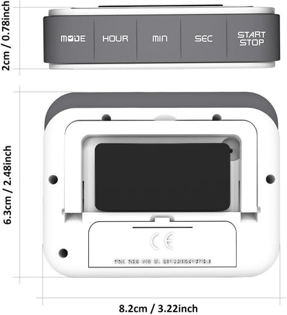 VPAL Digital Kitchen Timer 12/24 Hours Alarm Clock with Magnetic Back and Retractable Stand, Large LCD Display