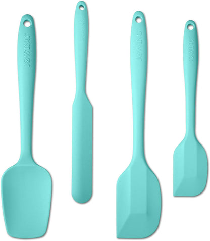 4 Piece Silicone Spatula Set, Flexible Heat Resistant Non-scratch Baking Cooking Rubber Spatulas with Stainless Steel Core, Orange