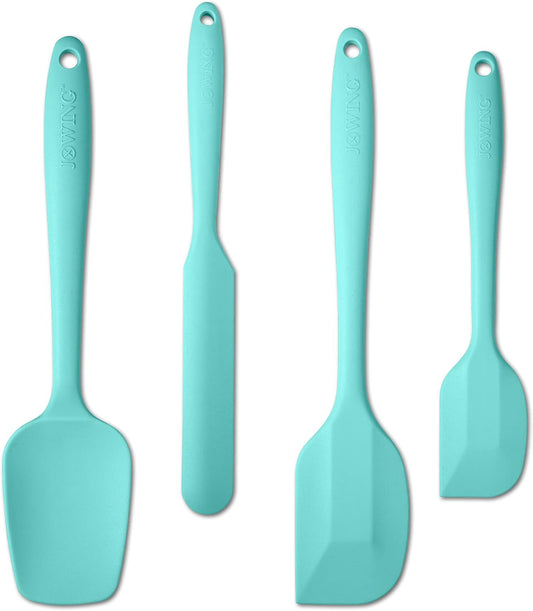 4 Piece Silicone Spatula Set, Flexible Heat Resistant Non-scratch Baking Cooking Rubber Spatulas with Stainless Steel Core, Orange