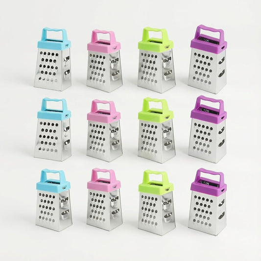12PC Mini Cheese Grater Set, Handheld Box Gratters with 4-Side Stainless Steel Blades, Small Cheese Grater for Kitchen—Fine/Coarse Graters for Cheese, Garlic, Ginger, Vegetables & Potatoes
