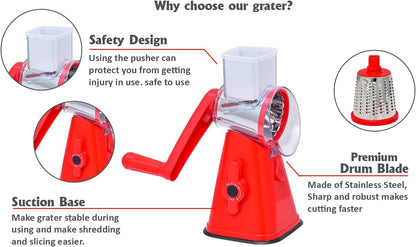 Premium Rotary Cheese Grater - Effortless Grating for Perfectly Shredded Cheese Every Time! (White and Black)