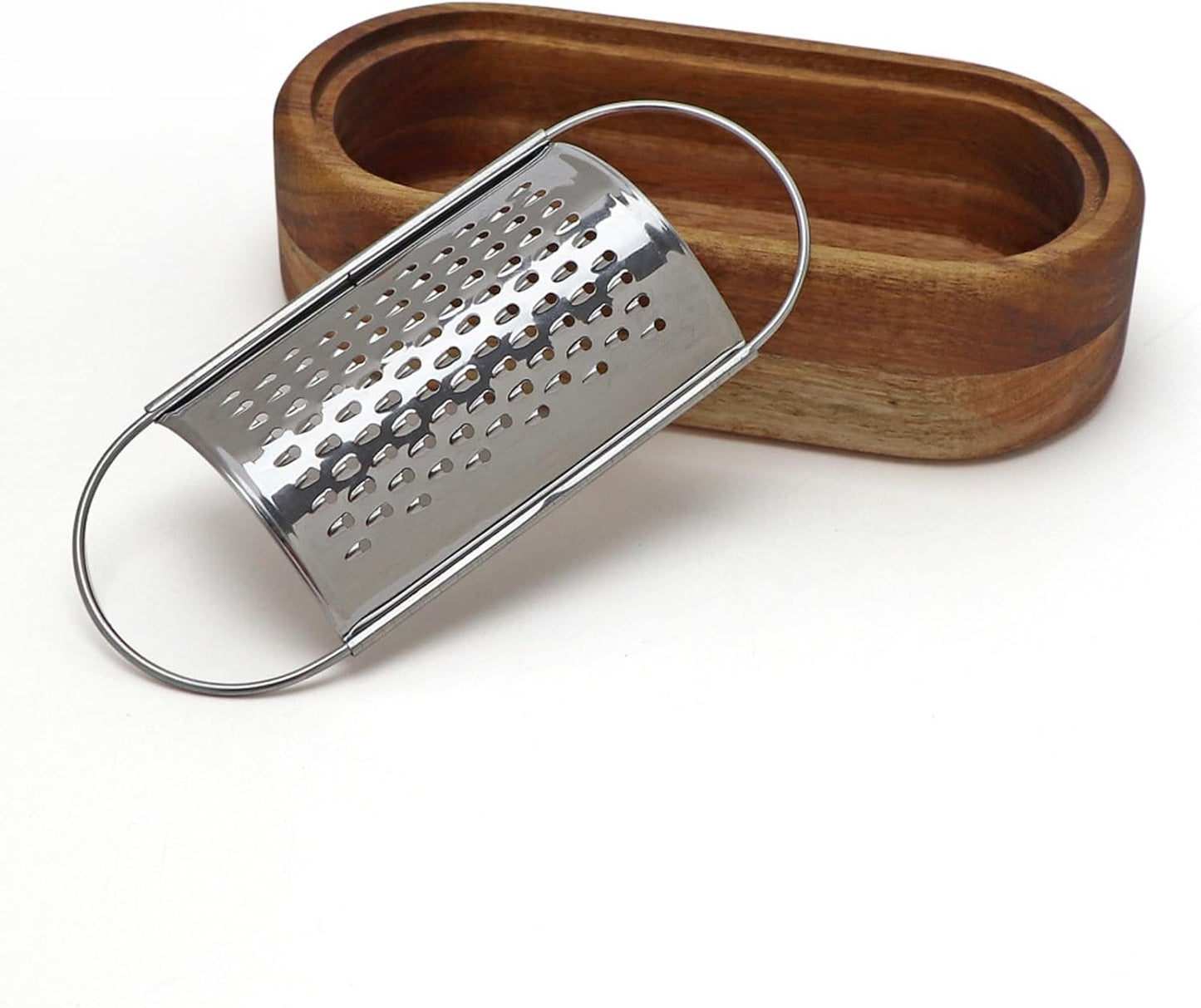 Stainless Steel Cheese Grater With Wood Container Hand Grater Mini Shredder Zester Box Graters for Kitchen