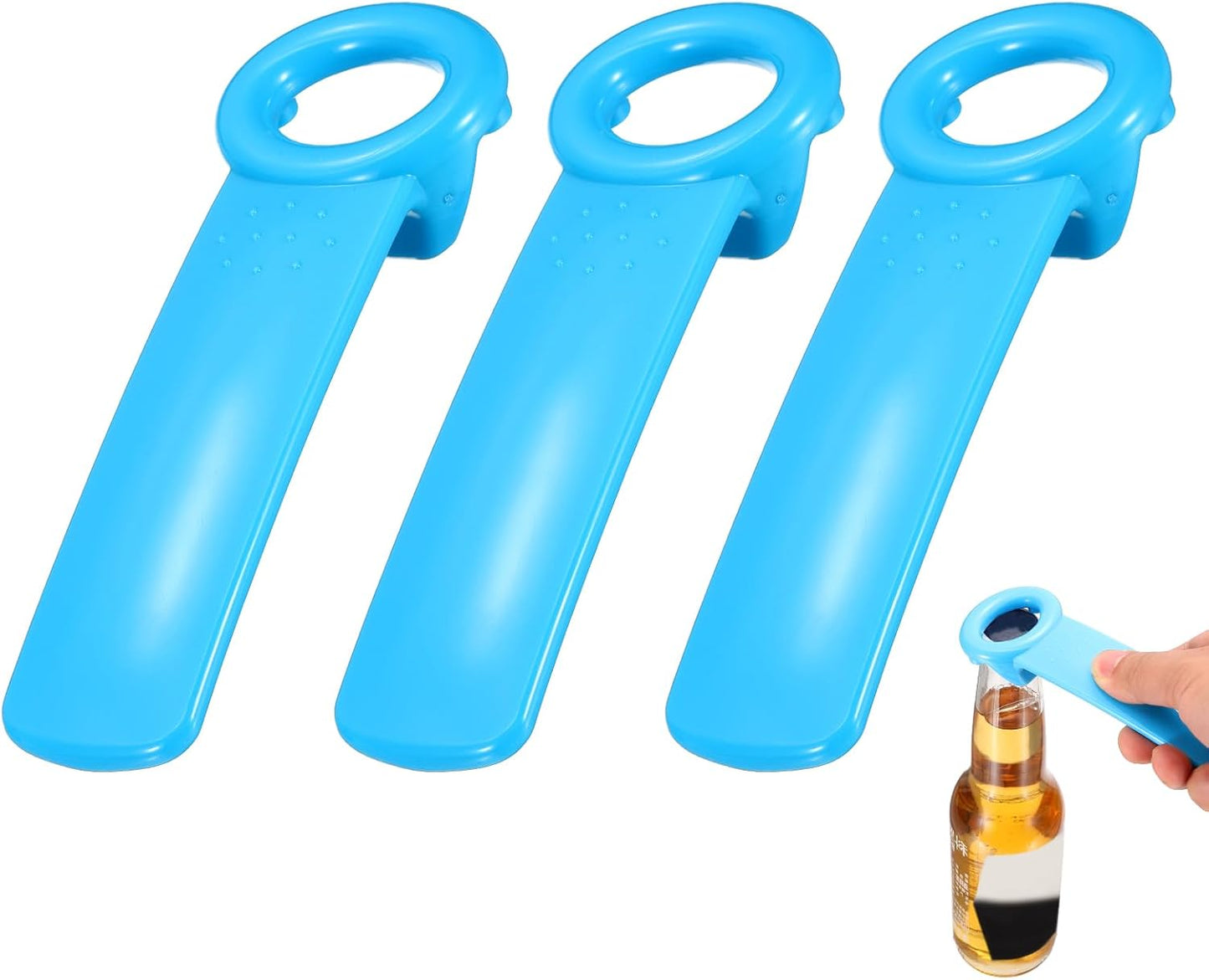 uxcell 2 Pcs Jar Key Lid Opener, Plastic Jar Lid Opener Easy Grip Multifunctional Durable Can Open Tool for Elderly Seniors Women Weak Hands Easy-use by Anyone, Orange/Sky Blue