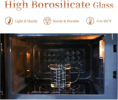 Newness 2-Cup Glass Measuring Cup For Baking and Cooking, (Upgraded, 3 Marking Including Cup/ML/Ounce Scale) Dishwasher, Freezer, Microwave, and Preheated Oven Safe, Essential Kitchen Tools