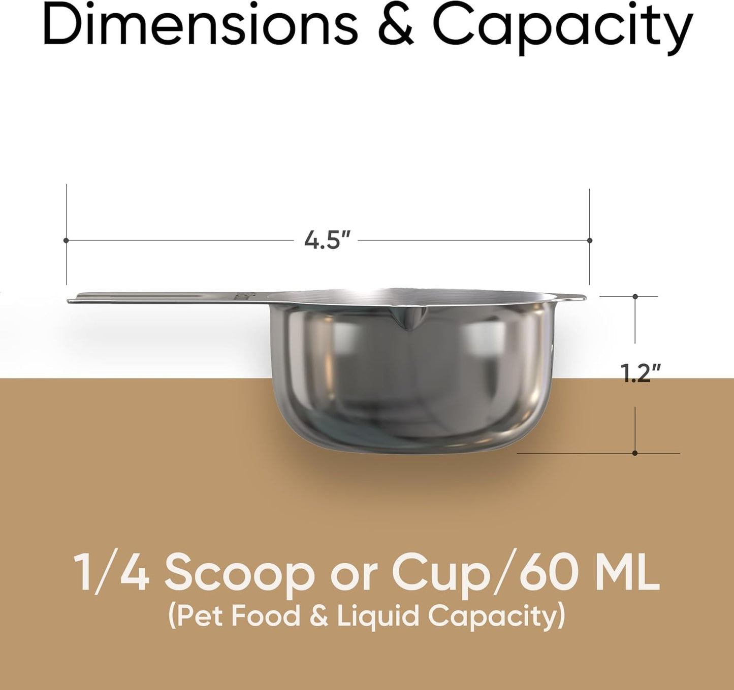 Color Up 2 Scoop (2 Cup / 480 ml) Stainless Steel Pet Food Measuring Scoop for Dogs, Cats, Rabbits & Birds – Dual Pour Spouts, Ergonomic Handle, Dishwasher Safe