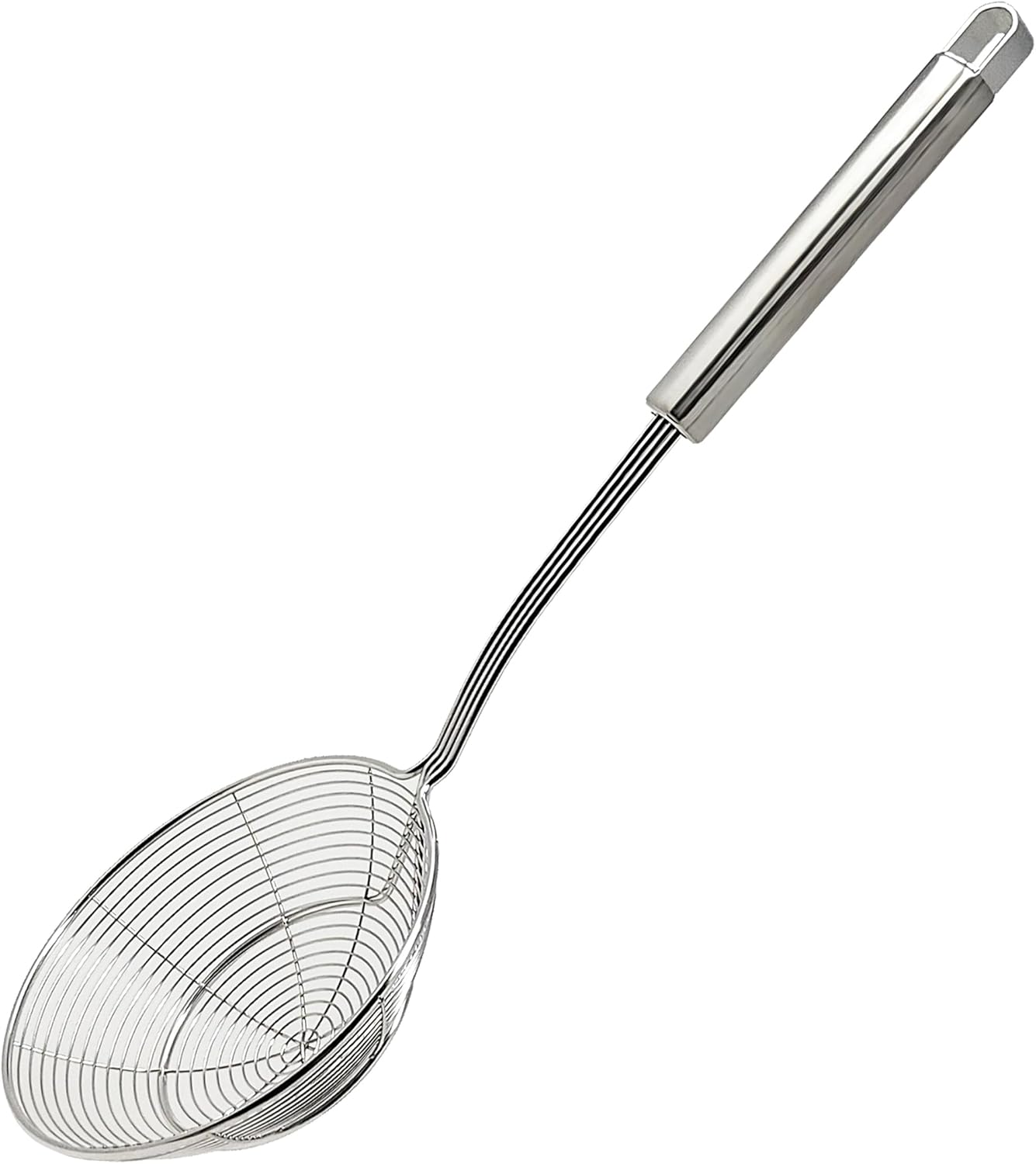 Makerstep Premium Stainless Steel Spider Strainer Skimmer Ladle, Kitchen Utensils Wire Strainer Pasta Strainer Spoon, 5.5 Inch