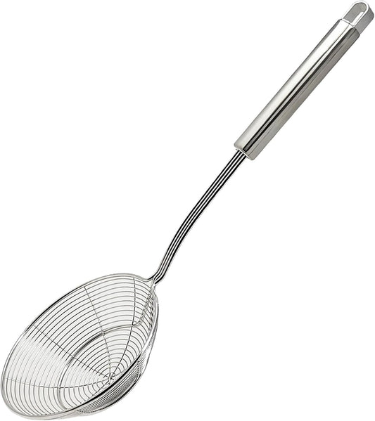 Makerstep Premium Stainless Steel Spider Strainer Skimmer Ladle, Kitchen Utensils Wire Strainer Pasta Strainer Spoon, 5.5 Inch