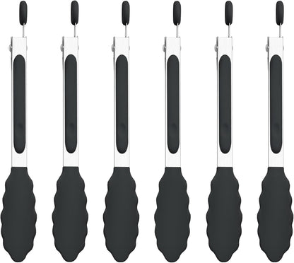 Kitchen Tongs Set of 3, Cooking Tongs with Silicone Tips, Non-Stick Non-Scratch Heat Resistant Tongs for Grilling Cooking BBQ Salad Serving (Multicolor, 7/9/12 Inch)