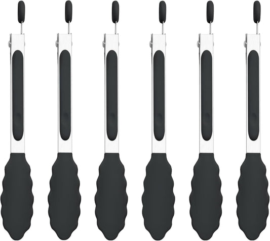 Kitchen Tongs Set of 3, Cooking Tongs with Silicone Tips, Non-Stick Non-Scratch Heat Resistant Tongs for Grilling Cooking BBQ Salad Serving (Multicolor, 7/9/12 Inch)