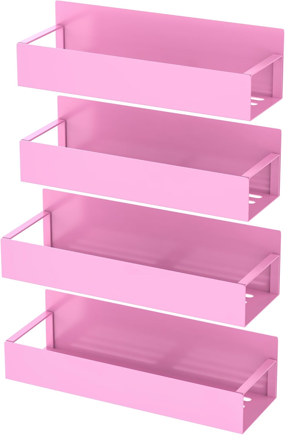 HuggieGems Metal 4 Pack Magnetic Spice Storage Rack Organizer for Refrigerator and Oven, Black Fridge Organizers and Storage, Metal
