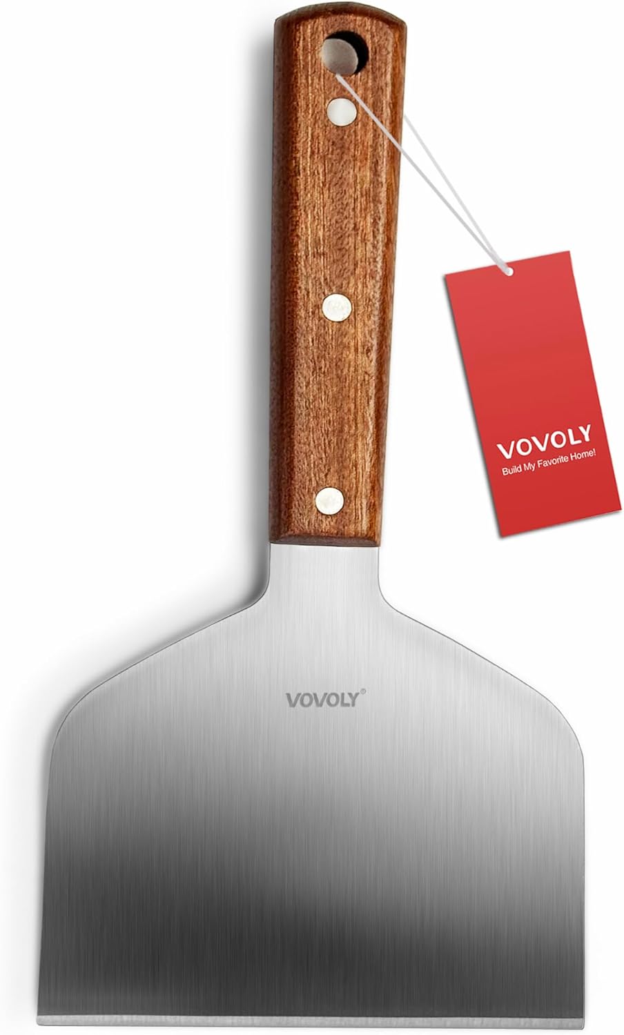 Vovoly Multipurpose Bench Scraper Kitchen Utensil for Flat Top Griddle, Dough Scraper Cutter for Bread and Pizza Cutter - Stainless Steel Metal Griddle Scraper Chopper
