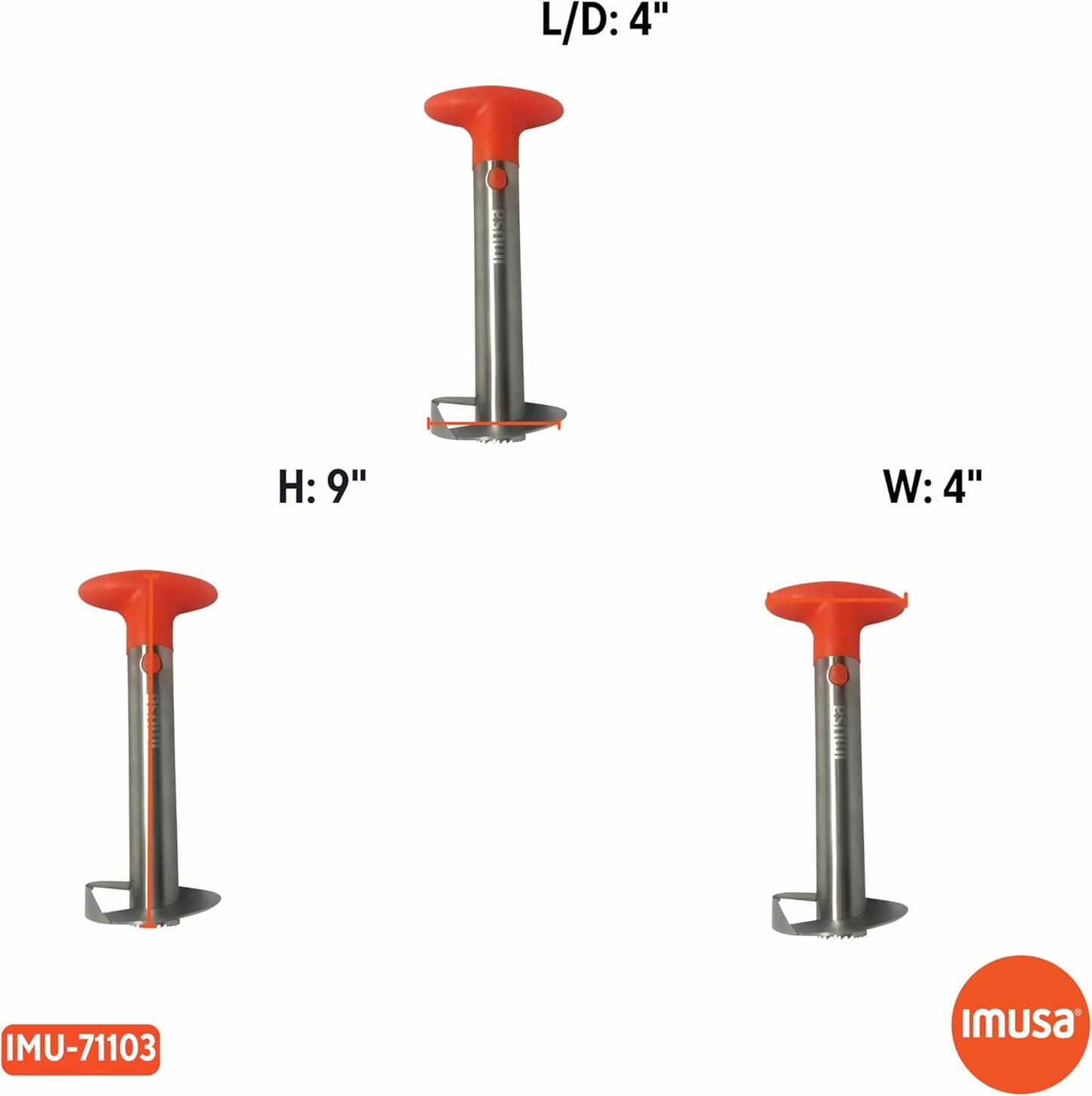 IMUSA Stainless Steel Pineapple Corer with Orange Handle