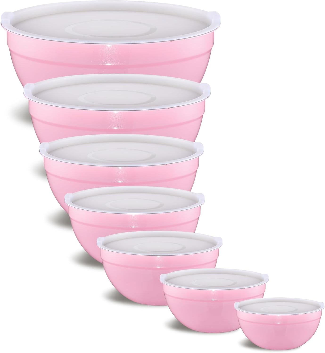 Gold Mixing Bowls With Airtight Lids,Stainless Steel Bowl,Salad Bowls 7 Piece Colorful Nesting Bowl Gold Kitchen Accessories,Size 7,3.6,2.7,2.1,1.5,1.1,0.8QT Stackable Design