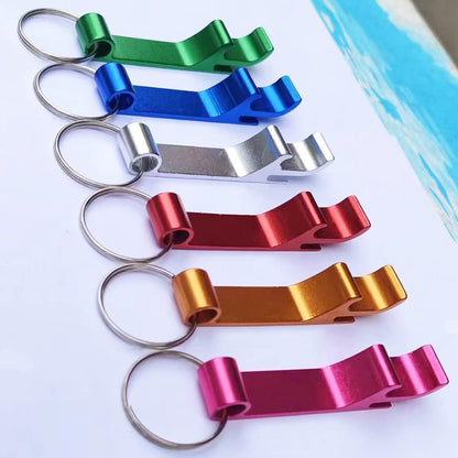 200Pcs Colored Aluminum Bottle Opener Keychain, Soda Beverage Beer Bottle Opener Keychain, for Kitchen/Wedding/Bar/Party