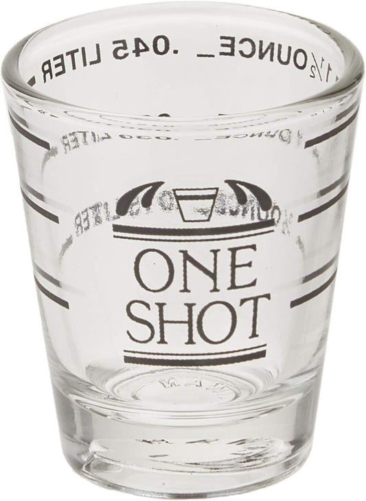 Fox Run Mini Multi-Purpose Liquid and Dry Measuring Shot Glass, Set of 2, 4-Ounce Cups, Clear, Small