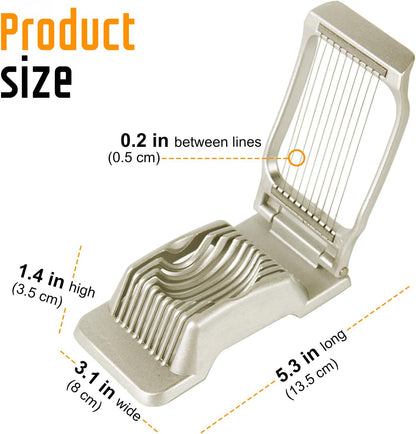 Egg Slicer for Hard Boiled Eggs, Stainless Steel Wire, Multipurpose Heavy Duty Aluminium Egg Cutter for Egg, Salads, Sandwiches, Strawberries, Mushrooms, Soft Cheese, Red