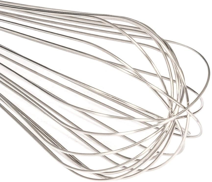 Soro Essentials- 14" Stainless Steel Piano Wire Whip- Thin Flexible Wire Whisk for Whisking Cooking Beating Blending Stirring Ingredients Mixing Sauces Baking Tools Cake Bread Pizza Pastry Biscuits