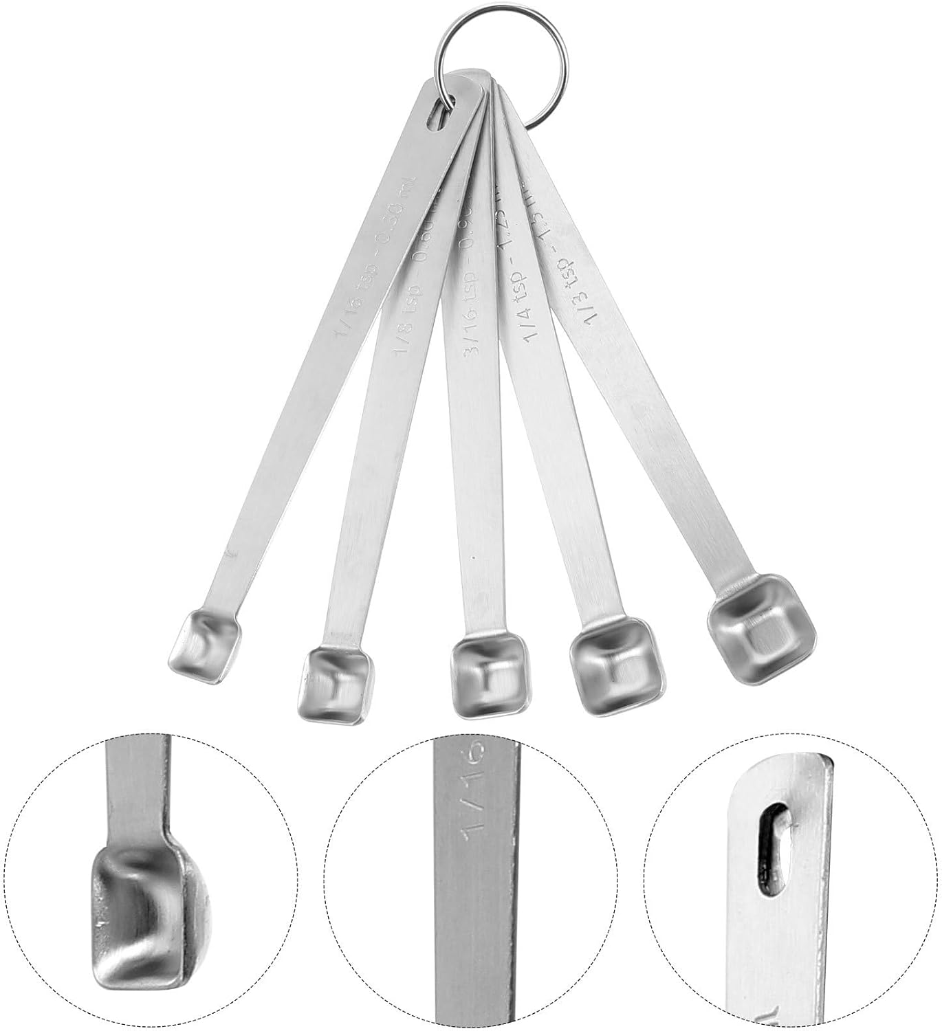 Stainless Steel Measuring Spoon Set 5pcs Mini Seasoning Spoons Kitchen Baking Tools for Accurate Spice Measuring