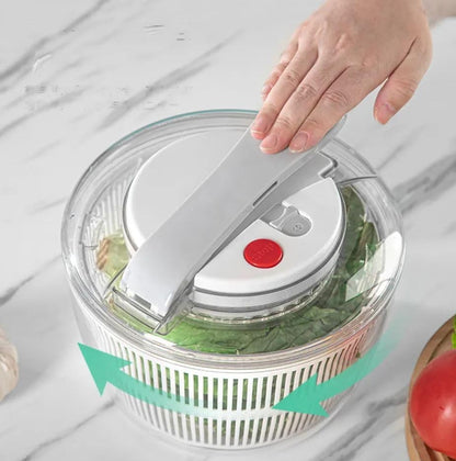 Salad Spinner with Colander and Draining System, 6.6 Quart Bowl, Green