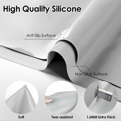 Standard Silicone Mat,Black Baking Mat-Food Grade Kids Dinner Table Placemat Non Slip Counter Mat with Raised Edges Heat Resistant Mat for Air Fryer Nonstick Pastry Dough Mat(1 Pack 23.6'' x 15.7'')
