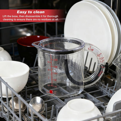 All-in-1 Adjustable Measuring Cup with Stainless Steel Measuring Spoons Set and Silicone Spatulas for Cooking/Baking/Ingredients, Kitchen Utensils Gadgets Cooking Lovers Gift(COLOR:Transparent)
