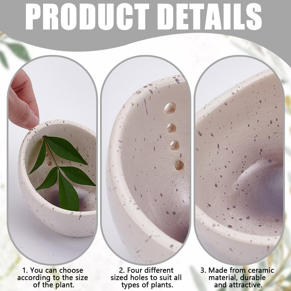 UNICRAFTALE Handmade Ceramic Herb Stripper Bowl White Pottery Herb Stripper Bowl 86.5x70mm Herb Pealer Leaf Stripping Tool Peeling Cup for Salads Cooking Peeling off the Leafy Assembly